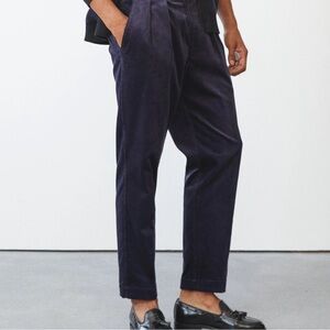 TODD SNYDER - Italian Corduroy Gurkha Trouser in Navy